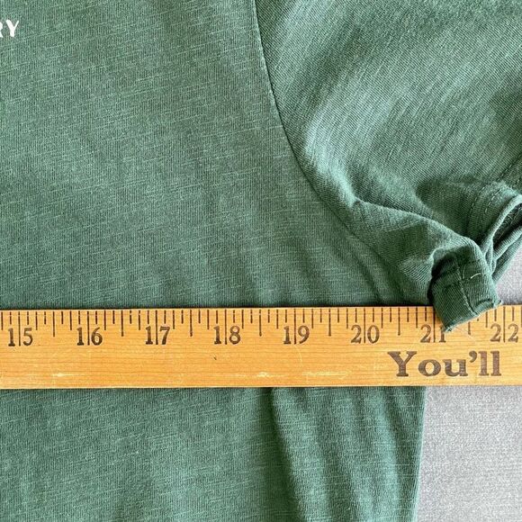 Refinery T-Shirt Mens Large Green Henley Raw Hem Tee Casual Outdoors Streetwear - Picture 7 of 9